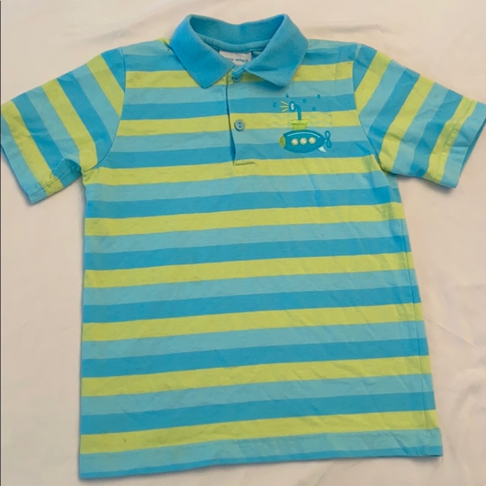 ❤️ 3/$15!! Blue and green submarine golf shirt